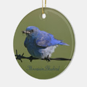 Mountain Bluebird Photography Round Keramisch Ornament (Links)