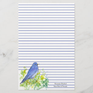 Mountain Bluebird State Bird of Nevada Blauwe lijn Briefpapier