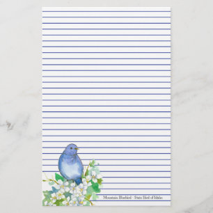 Mountain Bluebird State Bird van Idaho Blauwe Lijn Briefpapier