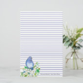 Mountain Bluebird State Bird van Idaho Blauwe Lijn Briefpapier (Staand voorkant)