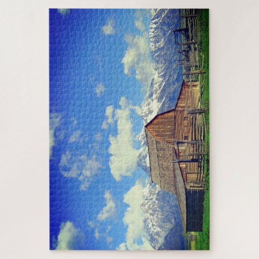 Mountain Boerderij House Legpuzzel (Verticaal)