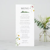 Mountain Boho Wildflower Forest rustieke bruiloft Menu (Staand voorkant)