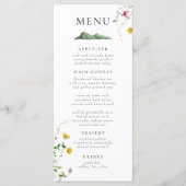 Mountain Boho Wildflower Forest rustieke bruiloft Menu (Voorkant)