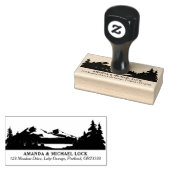 Mountain Bossen Lake Bruiloft Retouradres Rubberstempel (Gestempeld)