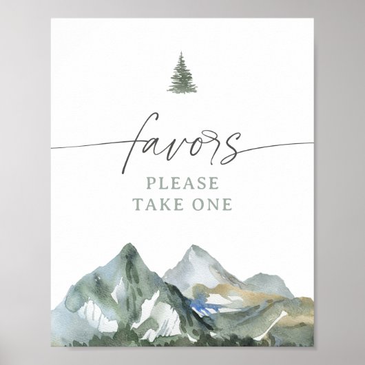 Mountain Boy Baby shower Favorieten teken Poster (Voorkant)