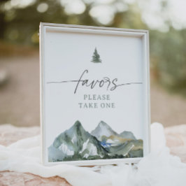 Mountain Boy Baby shower Favorieten teken Poster