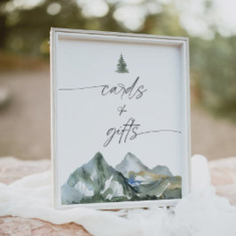 Mountain Boy Baby shower Kaarten en cadeaubordje Poster