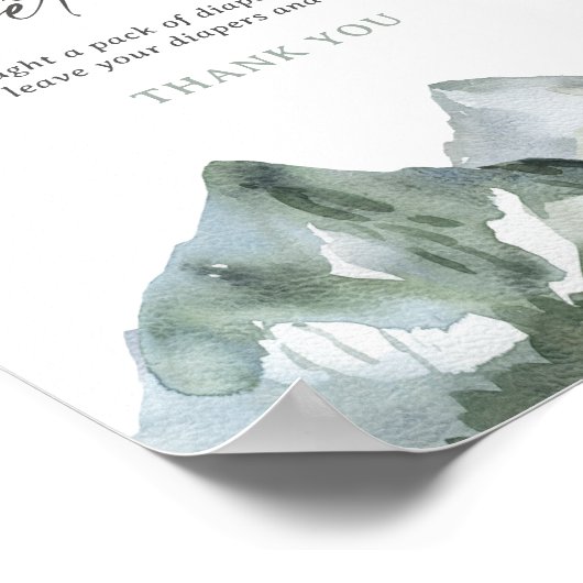 Mountain Boy Baby shower Luier Raffle Sign Poster (Hoek)