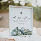 Mountain Boy Baby shower Luier Raffle Sign Poster