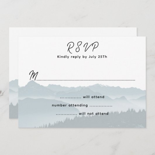 Mountain bruiloft antwoord behuizing Kaarten (Voorkant / Achterkant)