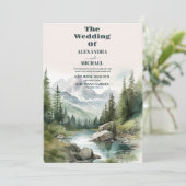 Mountain bruiloft feest kaart (Staand voorkant)