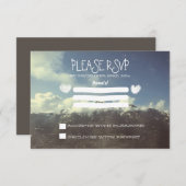 Mountain bruiloft RSVP kaarten (Voorkant / Achterkant)