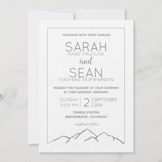 Mountain bruiloft uitnodiging (Voorkant)