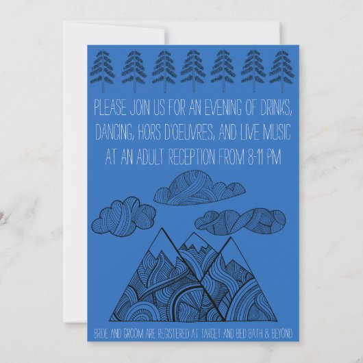 Mountain bruiloft uitnodiging (Achterkant)