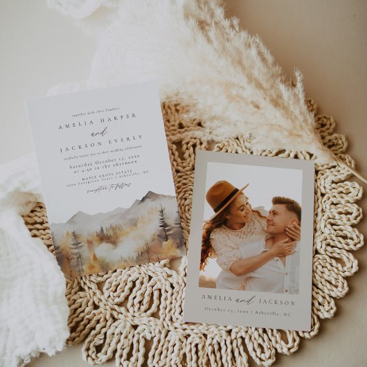 Mountain bruiloft uitnodiging