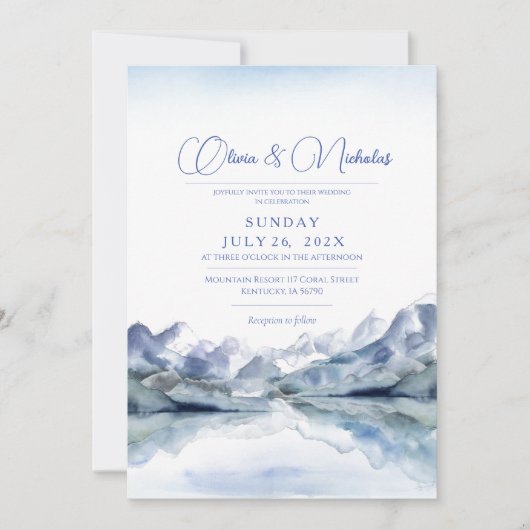Mountain bruiloft uitnodiging rustieke uitnodigen (Voorkant)