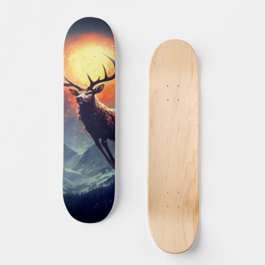 Mountain Buck loopt van brandend vuur Persoonlijk Skateboard (Voorkant)