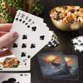 Mountain Buck loopt van brandend vuur Pokerkaarten (Insitu)