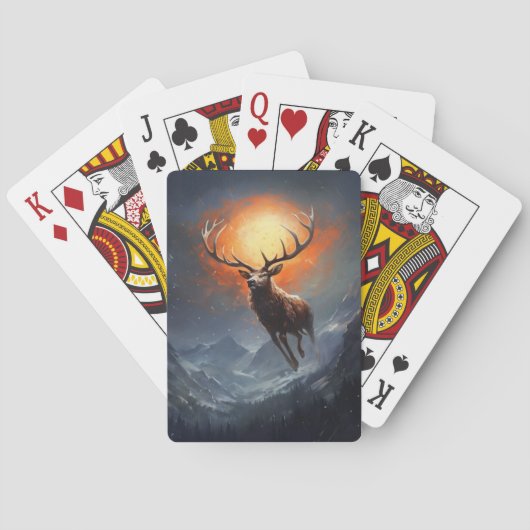 Mountain Buck loopt van brandend vuur Pokerkaarten (Achterkant)