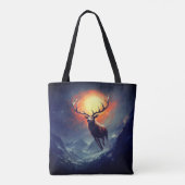 Mountain Buck loopt van brandend vuur Tote Bag (Achterkant)
