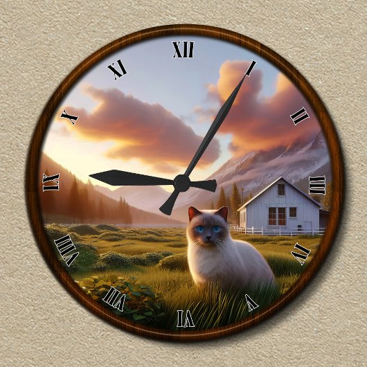 Mountain Cabin Clock Design Ronde Klok
