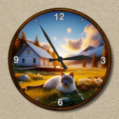  Mountain Cabin Clock Design Ronde Klok