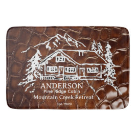 Mountain Cabin Faux Crocodile Leather Doormat Badmat