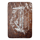 Mountain Cabin Faux Crocodile Leather Doormat Badmat (Voorkant Verticaal)