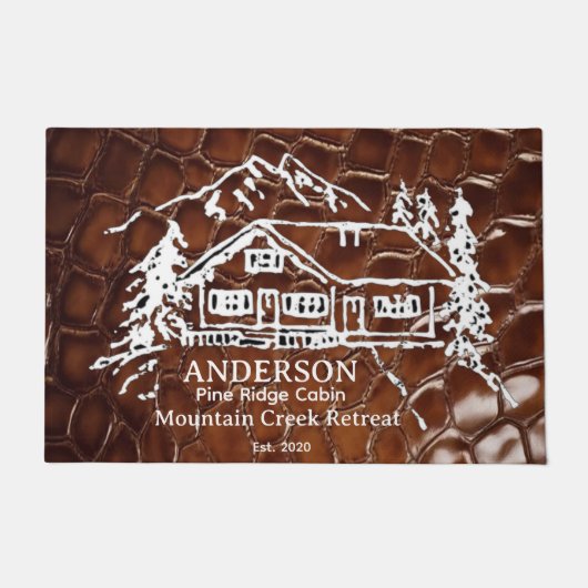 Mountain Cabin Faux Crocodile Leather Doormat Deurmat (Voorkant)