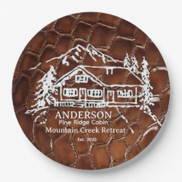 Mountain Cabin Faux Crocodile Leather Doormat Papieren Bordje