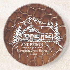 Mountain Cabin Faux Crocodile Leather Doormat Zandsteen Onderzetter