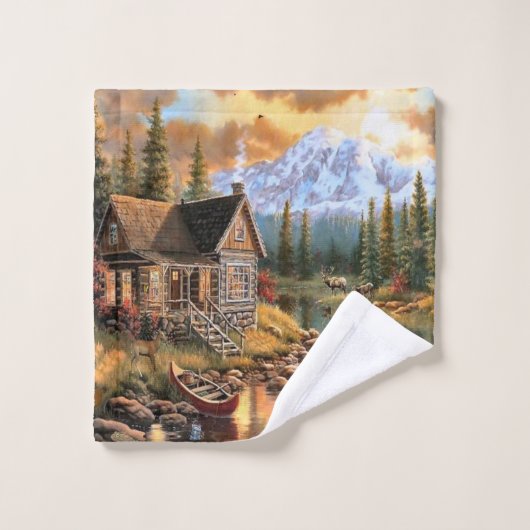 "Mountain Cabin" Handdoekenset Bad Handdoek (Wasdoekje)