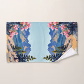 Mountain Cabin Personalize Text Vacation Home Bad Handdoek (Handdoek)