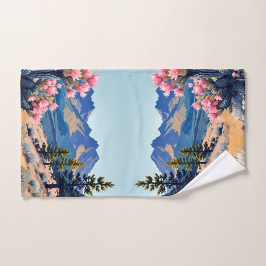 Mountain Cabin Personalize Text Vacation Home Bad Handdoek (Handdoek)