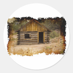 Mountain Cabin Ronde Sticker