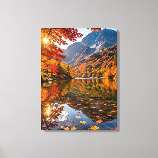 Mountain Calm in Fall Canvas Afdruk (Voorkant)