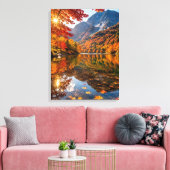 Mountain Calm in Fall Canvas Afdruk (Insitu (Woonkamer))