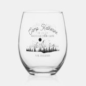 Mountain Camp Bachelorette Weekendfeest Glamping Wijnglas Zonder Voet (Voorkant)