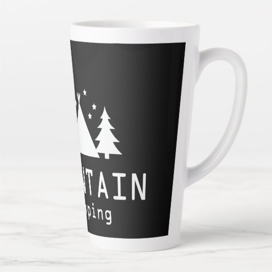 Mountain Camping Modern Badge Latte Mok (Rechts)