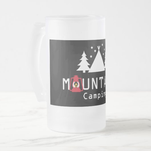 Mountain Camping Modern Badge Matglas Bierpul (Voorkant links)