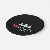 Mountain Camping Silhouettes Papieren Bordje (Gekanteld)