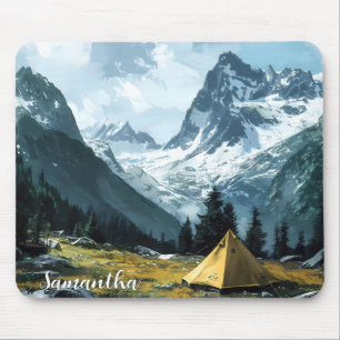 Mountain Camping thema Schilderachtig Uitzicht Muismat