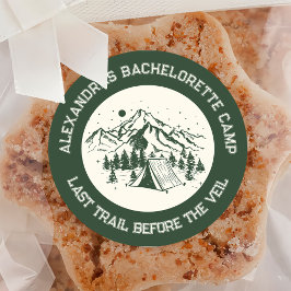 Mountain Camping Weekend Bachelorette Classic Ronde Sticker
