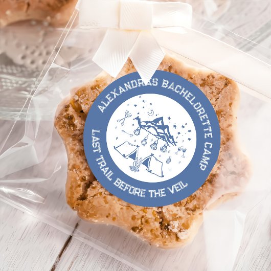 Mountain Camping Weekend Bachelorette Classic Ronde Sticker