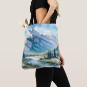 Mountain Canada Bruiloft Jubileum Bestemming Tote Bag (Dichtbij)