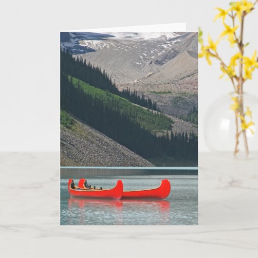 Mountain Canoes Blank Inside Wenskaart Kaart (Gele Bloem)
