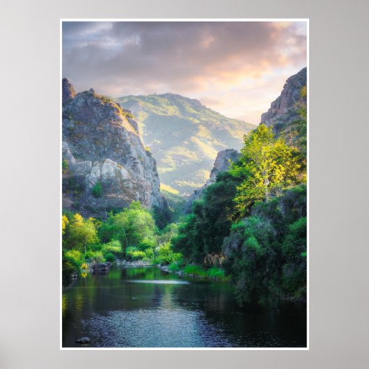 Mountain Canyon Sunrise Wall Art Landscape Print (Voorkant)