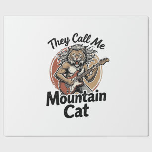 Mountain Cat Vintage Gravure Rock Grafische T-shir Cadeaupapier