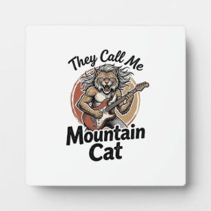 Mountain Cat Vintage Gravure Rock Grafische T-shir Fotoplaat