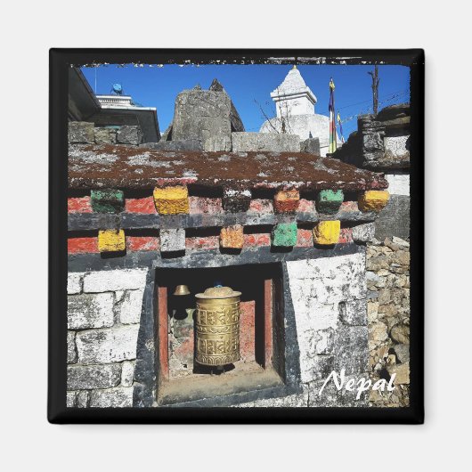 Mountain, Chaurikharka, Stupa - Nepal Magneet (Voorkant)